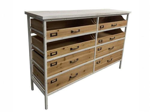 Buffet MACAO de Metal con 4 Bandejas y 4 Cajones de Abeto 37-246