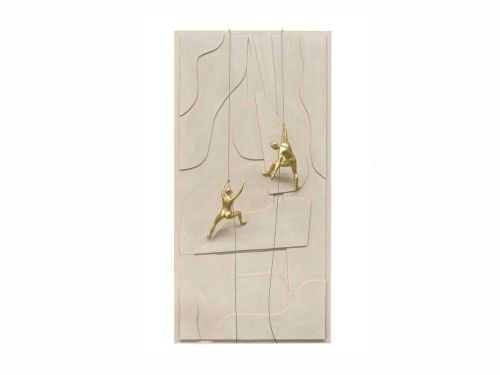 Pintura Abstracta con Relieve y Figuras de Resina 81-511