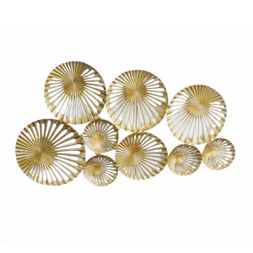 Panel Decorativo de Aluminio Dorado de Círculos de Metal 44-1235