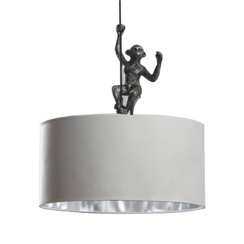 Lámpara de Techo Decorativa con Mono Color Plata y Pantalla Blanca 55-466