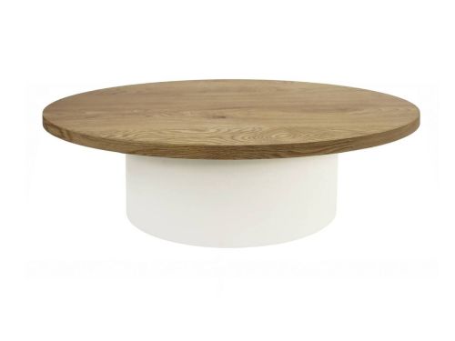 Mesa de Centro ZUBERI en Fresno y DM Lacado Blanco 32 cm 39-410
