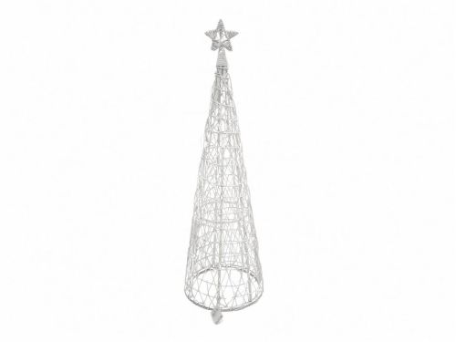 Árbol de Navidad 09-178 Cónico Blanco con Luz LED 128 cm