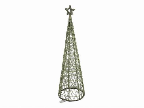 Árbol de Navidad 09-214 Cónico Verde con Luz LED 130 cm