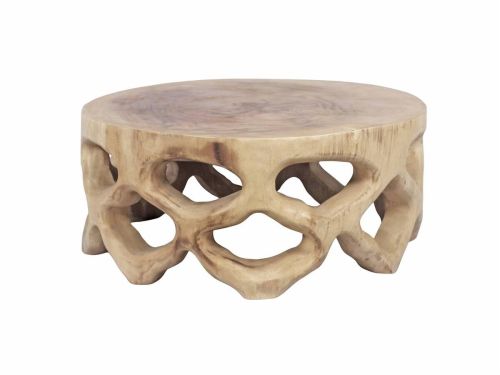 Mesa de Centro Redonda en Madera de Suar 70 cm 32-227