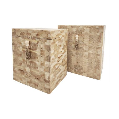 Set de 2 Cajas Decorativas de Madera de Cedro 15-636