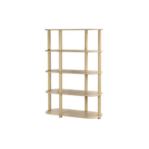 Estantería de Madera LYTA con 4 Baldas Beige 117x38x157 cm