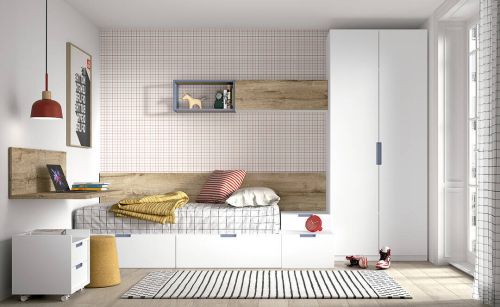 Dormitorio Juvenil WHYNOT 11 con Armario y Cama