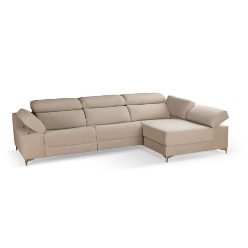 Chaiselongue Derecha OLIMPIA 3 Plazas 306 cm Tapizado en Poliéster Sistema Eléctrico Relax