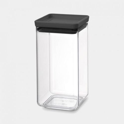 Envase de Vidrio Cuadrado 1,6 L Tasty + Dark Grey BRABANTIA