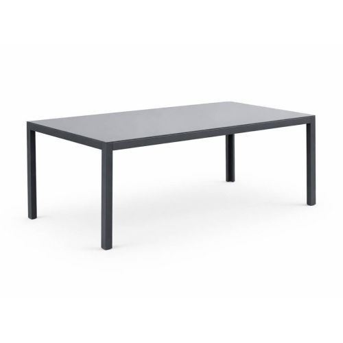 Mesa de Jardin SAIRUS en Cristal y Aluminio Antracita
