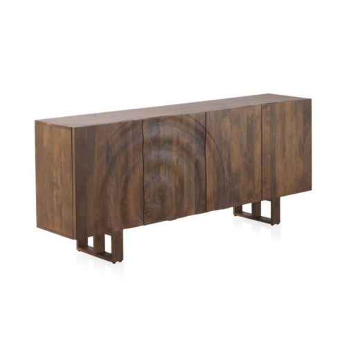 Aparador de madera de mango color natural con puertas diseño con ondulaciones GABAR 11036
