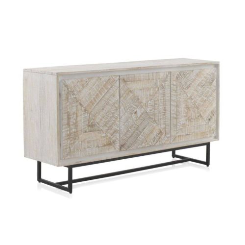 Aparador de madera de mango blanca de 3 puertas GABAR 10824