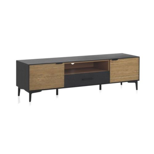 Mueble TV estilo nórdico color negro y natural GABAR 10976