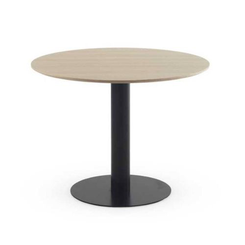 Mesa Redonda de Comedor Fresno 100 cm con Pie Central Metálico Moderno GABAR 11454
