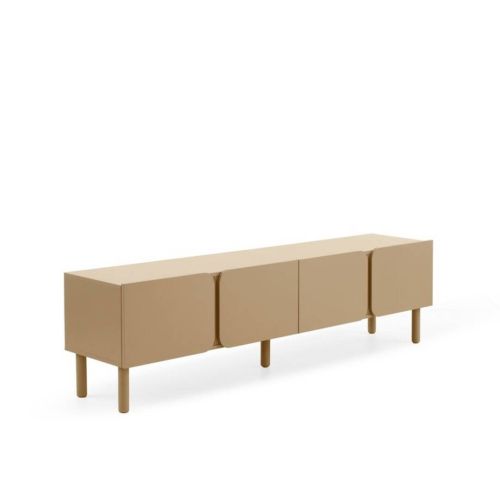 Mueble de TV Beige Arena MDF con Patas de Madera GABAR 11526