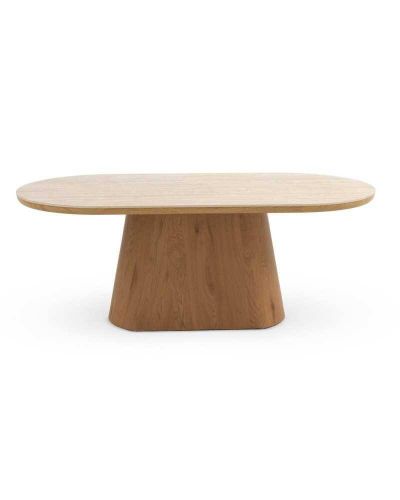 Mesa de Comedor Ovalada GABAR de Tablero de Madera y Encimera de Cerámica 11418
