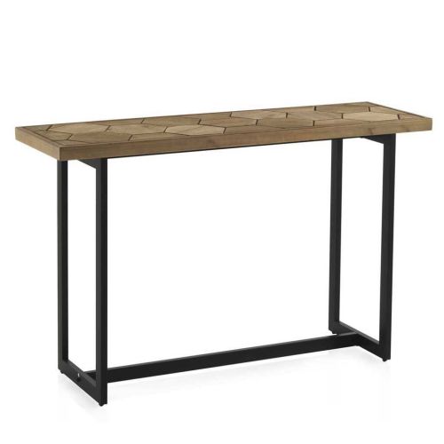 Consola de Madera de Abeto con pie Metálico 10217