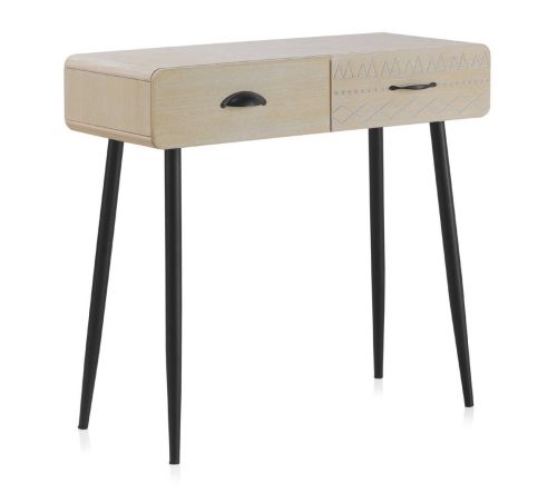 Consola de Madera Natural con Patas Metálicas GABAR 10320