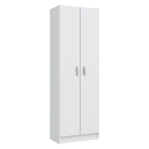Armario de 2 puertas con 5 estantes regulables acabado blanco 007144O