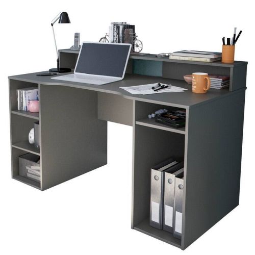 Escritorio para ordenador gaming de melamina gris antracita 004601Z