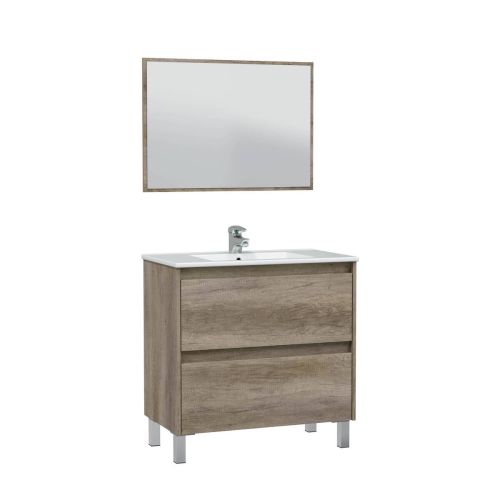 Conjunto de Baño DAKOTA de 80 cm con Espejo en Color Nordik 305040H
