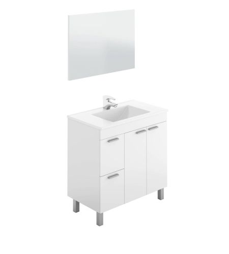 Conjunto de Baño AKTIVA de 80 cm con 2 Puertas Blanco Brillo 305450BO