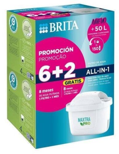 Cartucho Filtrante BRITA Maxtra Pro All-In-1 Formato Ahorro 8 Unidades