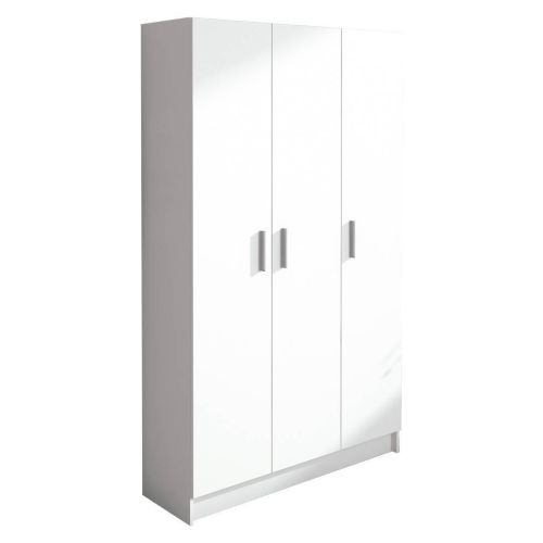 Mueble Multiusos AURA 3 Puertas y 3 Estantes de Melamina Acabado Blanco