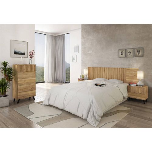 Dormitorio de Matrimonio SOLANA en Acabado Mauvella con Detalle Rayado