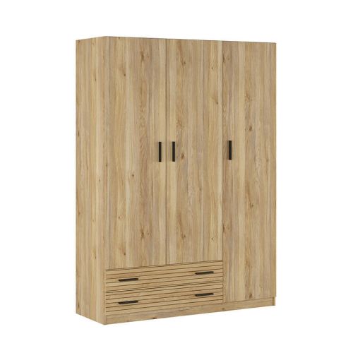 Armario de Dormitorio RAPID Mauvella-rayas 3 Puertas y 2 Cajones Melamina C029RPDA3P2C MVR