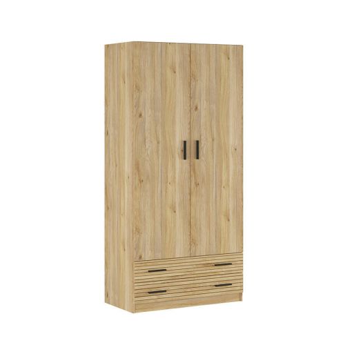 Armario de Dormitorio RAPID Mauvella-rayas 2 Puertas y 2 Cajones Melamina C029RPDA2P2C MVR
