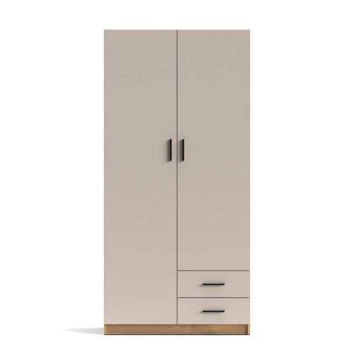 Armario 2 Puertas ELBA con Cajones en Melamina Mauvella-Beig A031EL04MVG