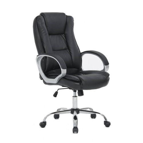 Silla de Oficina con Apoyabrazos TIMÓN de Polipiel Negra