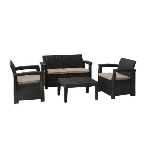 Conjunto de Jardín Carmen de 4 Piezas de Acero y Ratán Sintético SS262