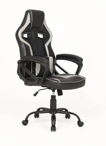 Silla Gaming VORAX Tapizada en Polipiel Negra y Gris