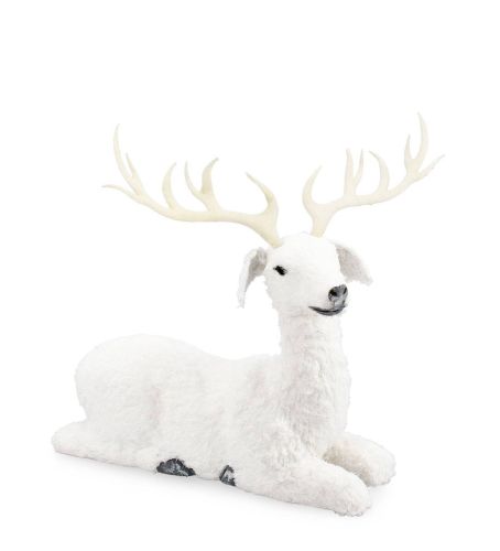 Figura Decorativa Navideña 0977106 Reno Blanco 45x47 cm