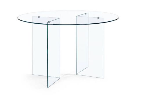 Mesa de Comedor IRIDE Redonda de Vidrio Transparente 130 cm 5732116