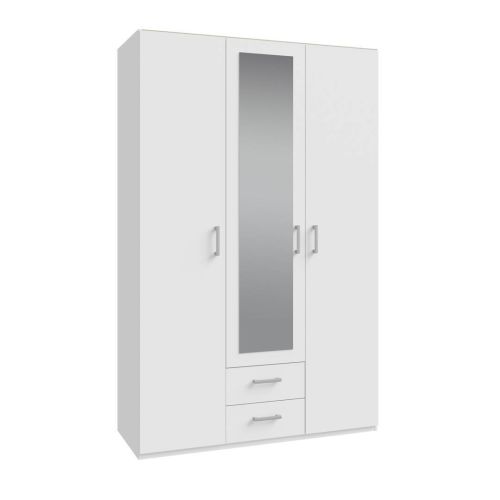 Armario de Dormitorio con Espejo y 2 Cajones Color Blanco ECBS931-120
