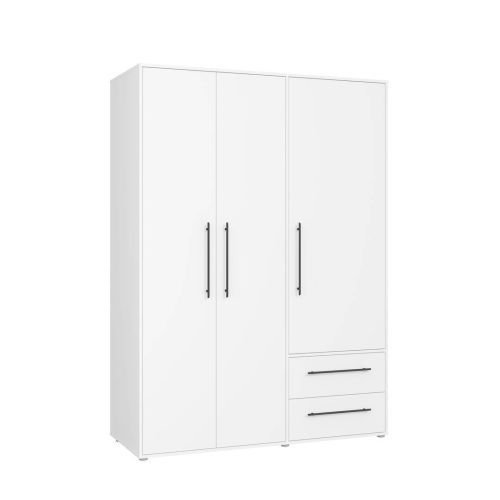 Armario de 3 Puertas W19 Blanco Mate con Tiradores Negros MKSS833-120