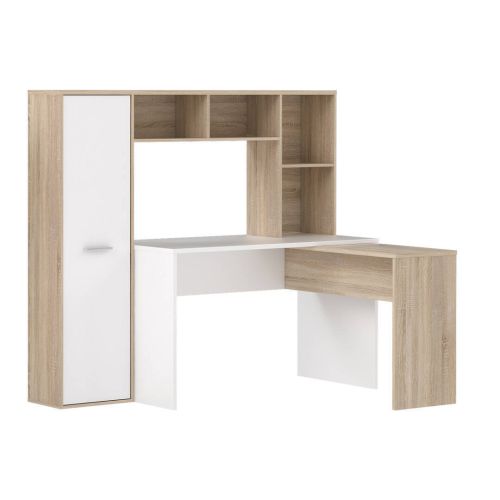 Mesa de Estudio A5 Reversible en Roble Sonoma y Blanco
