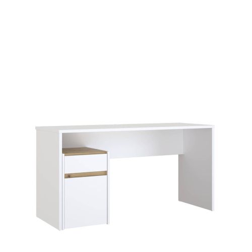 Mesa de Estudio A73 con Cajonera Móvil Independiente Blanco Mate/Artisan