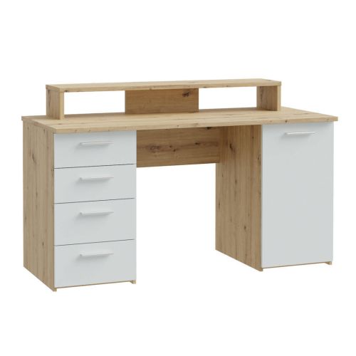 Mesa de Estudio A74 con Cajones en Artisan y Blanco