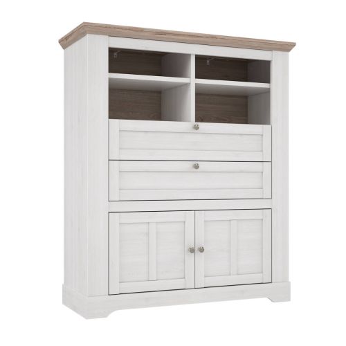Bufet ILOPPA L35 2 Puertas y 2 Cajones SNOW y Roble NELSON