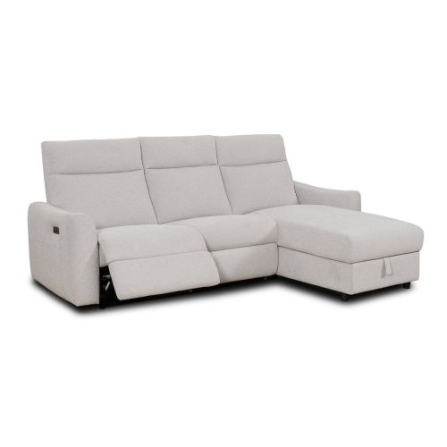 Sofá Chaise Longue HARMONY Reversible con Arcón Sistema Relax Eléctrico