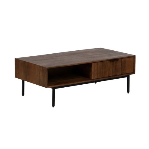 Mesa de Centro Mango y Hierro con Almacenaje 110 cm 612715