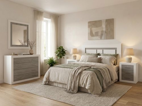 Dormitorio de Matrimonio LARA 01 con Cómoda y Espejo