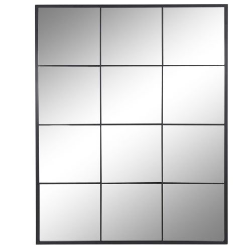 Espejo de Cristal de 90x120 cm con Marco de Hierro Color Negro ES-195697