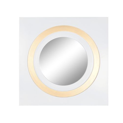 Espejo de Hierro y Cristal Color Dorado y Blanco ES-212245