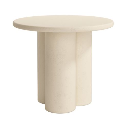 Mesa Auxiliar GAIA Redonda en Acabado Microcemento Beige CNG119BE