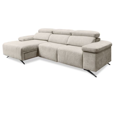 Sofá Chaise Longue Izquierda LEXI con Asientos Deslizantes y Arcón